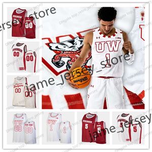 Jersey cosido de baloncesto personalizado de Wisconsin Sam Dekker Frank Kaminsky Ab Nicholas Ethan Happ Alando Tucker DMitrik Trice Brad Davison Nate Reuvers