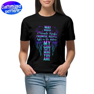 T-shirt personnalisé à manches courtes pour femmes HD Boutique Col rond renforcé double imprimé Indéformable Lettres de manchette doublement pliées respirantes 100% Coton 145g noir