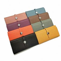 Aangepaste dames LG grote capaciteit portemonnee Multi Card Positi Buckle Leather Wallet Bank Card Bag Mobile Phe Bag Coin Purse 46K3#