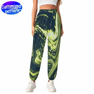 Bloomers de yoga personalizados para mujer Diseño de cintura elástica con patrón HD en ambos lados del bolsillo Deportes casuales elegantes Elástico de cuatro lados Contraste de color de 136 g