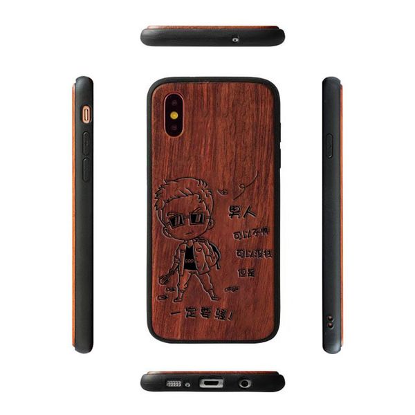 Bois de téléphone en bois personnalisé Modèle de logo de conception gravée sur Bamboo Wood Téléphone Fabricant China Fournisseur de téléphone personnalisé Bois Bois 2A8