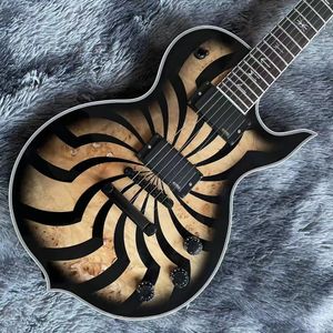 Aangepaste Wylde Odin Graal Houtskool Burst Buzzsaw Elektrische Gitaar Accepteer Gitaar Bass OEM