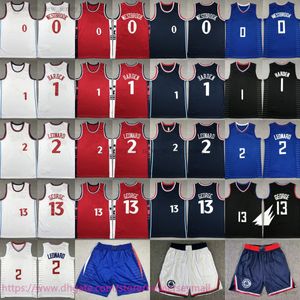 Custom XS-6XL Kawhi 2 Leonard Jersey 2024-25 Nuevo baloncesto Paul 13 George James Westbrook Harden Jerseys pantalones cortos costados Blancos blancos Blanco transpirable camisas deportivas