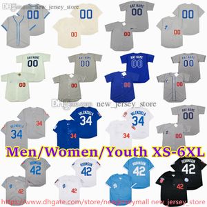 Custom Xs-6xl Movie Throwback Baseball Jersey 42 Jackie Robinson 32 Sandy Koufax Fernando Eric Gagne Baker Maury Wills Mike Piazza Steve Garvey Jerseys