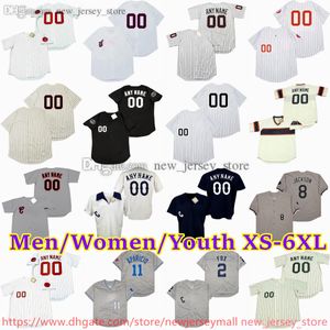 Custom XS-6XL Movie Throwback Baseball Jersey 15 Richie Allen 72 Carlton Fisk Frank Thomas Nellie Fox Bo Jackson Luis Aparicio Paul Konerko Greg Luzinski Jerseys