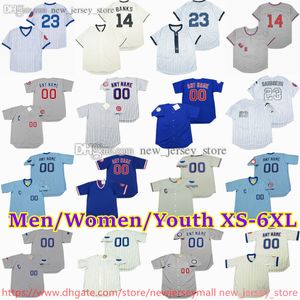 Custom Xs-6xl Movie Throwback Baseball Jersey 14 Ernie Banks 22 Bill Buckner Ron Santo Dave Kingman Ryne Sandberg Mark Grace Sammy Sosa Jody Davis Mark Grace Jerseys