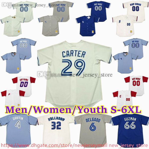 Custom Xs-6xl Movie Throwback Baseball Jersey 32 Roy Halladay 29 Joe Carter John Olerud Jimmy Key Tom Henke Ernie Whitt Pat Borders Fred McGriff Lloyd Moseby Jerseys