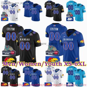 Maillot de football personnalisé XS-6XL NCAA Kansas Jayhawks 6 Jalon Daniels 4 Devin Neal 2 Lawrence Arnold 1 Kenny Logan Jr. 8 Kwinton Lassiter 9 Jason Bean 20 Daniel Hishaw Jr.