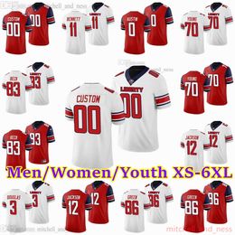 Maillot de football personnalisé XS-6XL NCAA Liberty Flames 16 Charlie Brewer 11 Johnathan Bennett 3 Demario Douglas 12 étages Jackson 83 Brayden Beck 70 Reggie Young Austin