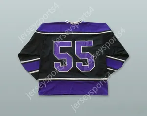Custom Yahoo 55 Black Hockey Jersey supérieur cousé S-M-L-XL-XXL-3XL-4XL-5XL-6XL