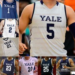 Custom Yale Basketball 24 Yassine Gharram 33 Jack Molloy Hommes Femmes Jeunes Maillots 42 Nick Townsend 44 Devon Arlington