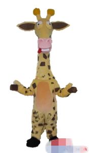 Aangepaste gele giraffe mascotte kostuum volwassen grootte gratis verzending