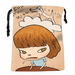 Custom Yoshitomo Nara Trekkoord Zakken Gedrukt Gift Bags Reiszakje Opslag Kleding Handtas Make-Up Tas 18*22Cm Drop schip J2vw #