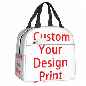 Custom Your Design Isolate Lunch Sac for Women Resultation personnalisé Logo Imprimé Colonter Thermal Lunch Box Office Work School V2VI #