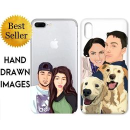 Personaliza tu funda dura para teléfono con imagen dibujada a mano para iphone 15 14 Pro Max Case 13 12 11 ProMax Mini 6s 67s 7 8s Plus X XS XR XS Max