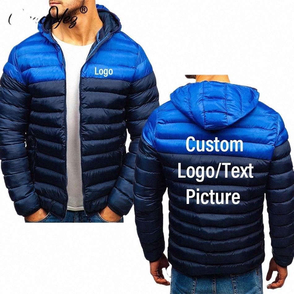 カスタムあなたのロゴの男性冬のコットジャケット女性のフード付きfi diyプリント厚い温かいコット服カップルコート服18uc＃