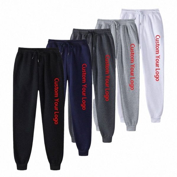 Personalice su logotipo Hombres Mujeres Pantalones deportivos Fi Casual Leggings para correr Color blanco y negro para invierno Otoño e4xi #