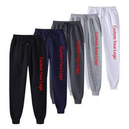 Custom Your Men Women Sports Pants Fashion Casual Jogging Leggings Black and White Color voor Winter Autumn 220707