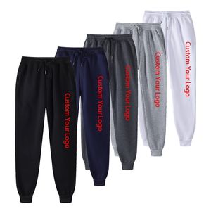 Custom Your Men Women Sports Pants Fashion Casual Jogging Leggings Black and White Color voor Winter Autumn 220707