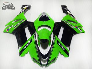 Aangepaste uw eigen kuftips voor KAWASAKI 2007 2008 NINJA ZX6R 07 08 ZX 6R GROENE BLACK MOTORFIETS WEG RACING VALEN SET