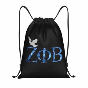 Personnalisé Zeta Phi Beta Cordon Sac À Dos Sacs Hommes Femmes Léger Gym Sport Sackpack Sacs pour Voyager P4CG #