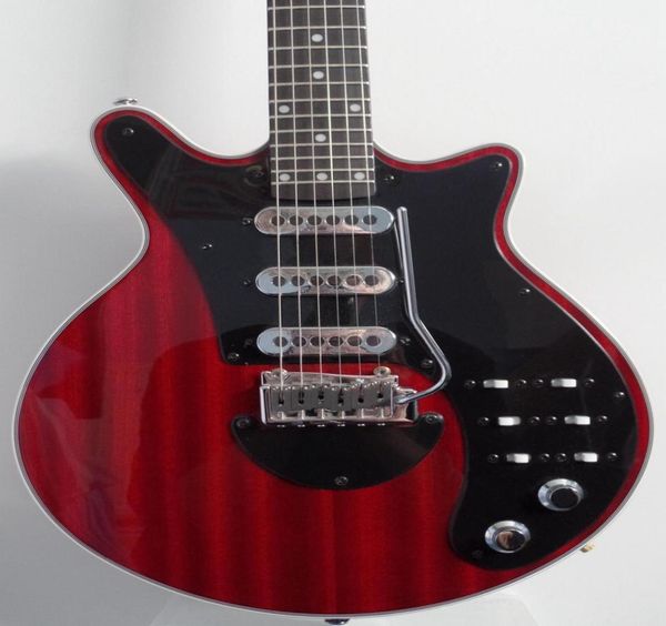 Custom1944 Guild BM01 Brian May Signature Red Guitar Pickguard Black Pickups 3 Puente Tremolo 24 Trets Factory China Outl9576145