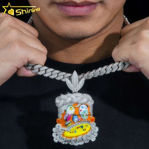 Customer3 Hip Hop Cartoon Funny Ghost Pendant 925 Silver Iced Out VVS Moisanite Diamond Characle Collier Rapper PendantSigner Jewelry