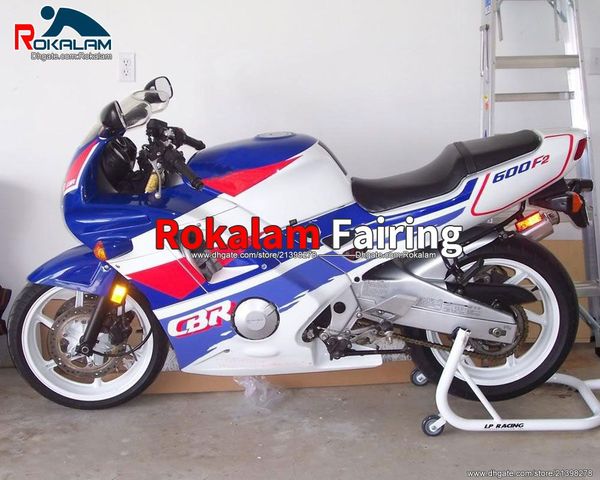 Kit de carenado personalizado para Honda CBR 600 91 92 93 94 CBR600 1991 1992 1993 1994 F2 carenados azul blanco piezas de motocicleta