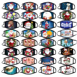 Customed Merry Christmas Gezicht Masker Fashion Creativiteit Cartoons Afdrukken Maskers Stofdicht Herbruikbaar Wasbaar Xmas Mond Masker voor Volwassene