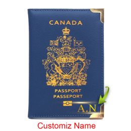 AANSPRAKEN NAAM Canada Paspoort Holder Holder Multiple Soft Skin Golden National Emblem Multiple Transparant Sim Card Holder cadeau