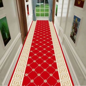 Aanpasbare gangpad Gang Lange tapijten Europese trappen Corridor Home Decor Wedding Hotel Gebied Tapijt Lange loper Toegangsdeur Mat