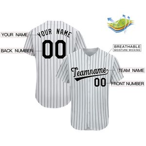 Aanpasbaar honkbal jersey team shirt print team persoonlijke naam nummer Stripe hiphop sportkleding honkbal t-shirt mannen/vrouwen/kind 240412