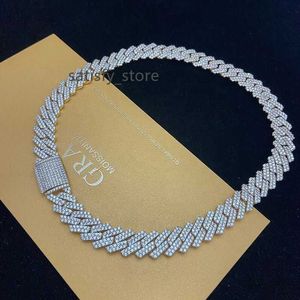 Aanpasbare Iced Out Moissanite Diamond Cuban Link Chain 925 Sterling Silver Hiphop 12mm Moissanite Cubaanse ketting