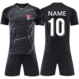 Aanpasbare Kids Soccer Jersey-kleding Gepersonaliseerde Jeugd Korte Set Jongen Meisje Training Uniform Naam Nummer 240313