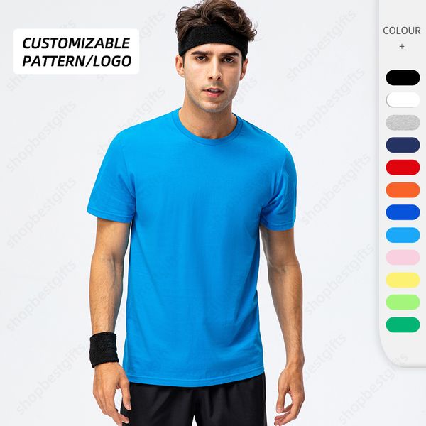 Modèles personnalisables T-shirt en coton Designer manches courtes respirant Sports de plein air Top T-shirts T-shirts décontractés Taille S-3XL pour hommes femmes