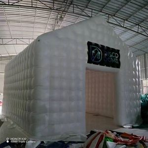 Tentes et abris de cube en PVC personnalisables barre de fête ignifuge gonflable fumant une cabine blanche/noire avec souffleur d'air