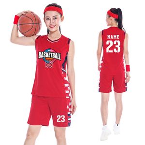 Maillot de basket-ball personnalisable pour femmes, ensemble de chemise de basket-ball en Polyester pour lycée, uniformes de basket-ball respirants pour filles 240314