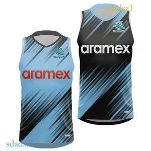 Personnalisation 2024 CRONULLA Sharks Training Singlet Rugby Jersey - Taille pour hommes S-5XL IMPRESS