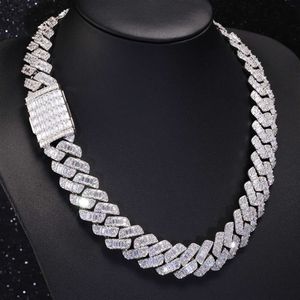 Aanpassing Cubaanse ketting Sterling Silver VVS Moissanite Baguette zware Miami Style Chain For Men S Hiphop Life