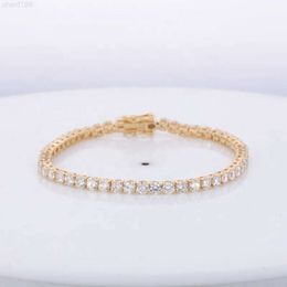 Personnalisation GIA IGI Certifié 18K Solid Gold Lab Grown Diamond Link Chain Tennis Bracelet Femmes Bijoux
