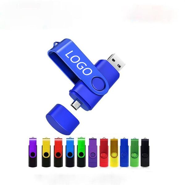 Anpassung OTG 2 IN 1 Pen Drive 128 GB USB 2.0 Memory Stick 64 GB Pendrive 32 GB Micro USB Flash Pen 16 GB Cle USB Key Flash D204D