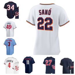 Personalizar 12 Kyle Farmer 47 Edouard Julien 23 Royce Lewis Jersey de béisbol 82 Austin Martin 64 José Miranda 11 Jorge Polanco 50 Willi Castro 1 Nick Gordon tamaño niño-6XL