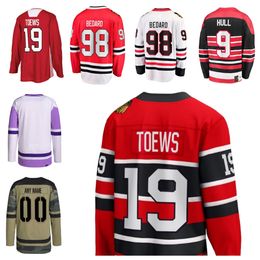 Personalizar 22 NIKITA ZAITSEV 88 PATRICK KANE Hockey Jersey 52 REESE JOHNSON 21 STAN MIKITA 11 TAYLOR RADDYSH 35 TONY ESPOSITO