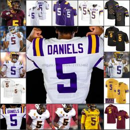 Personaliseer 5 Jayden Daniels College Football Jersey heren dames kinder jeugdtruien, allemaal gestikt