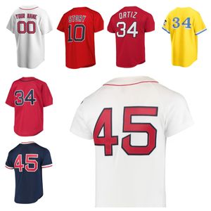 Personalizar 9 TED WILLIAMS 7 TROT NIXON 26 WADE BOGGS Jersey de béisbol 52 WILYER ABREU 76 ZACK KELLY 56 ZACK WEISS 89 TANNER HOUCK Jersey cosido en tamaño Yth-6XL