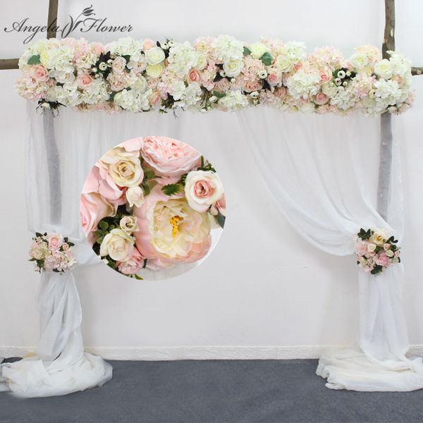 Personnaliser fleur artificielle route de mariage rideau maison de décoration guirlande rangée de plomb angle de mur de fleur de soie fleur 30 cm boule centres