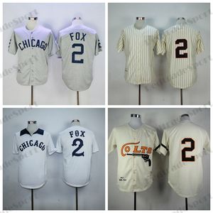 Mens 2 Nellie Fox Baseball Jerseys Vintage 1960 Chicago Stitched Shirts Cotton Grey Jersey