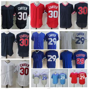 Maillots de baseball pour hommes, 30 Joe Carter, Vintage 29, chemises cousues bleu clair, pull