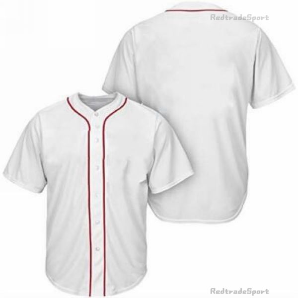 Personnalisez les maillots de baseball Vintage Logo vierge Cousu Nom Numéro Bleu Vert Crème Noir Blanc Rouge Hommes Femmes Enfants Jeunesse S-XXXL XEB0J