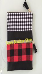 Personnalisez Buffalo Plaid Makinup Sac de bonne qualité 2 couleurs prêtes à être expédiées dans des sacs d'embrayage de stock Sac cosmétique Femmes Embrayage entier7678212